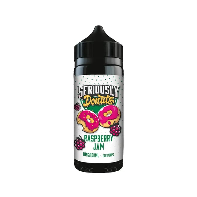 Doozy Seriously Donuts Raspberry Jam 100ml shortfill bottle, nicotine free 0mg e-liquid ready for nic shots