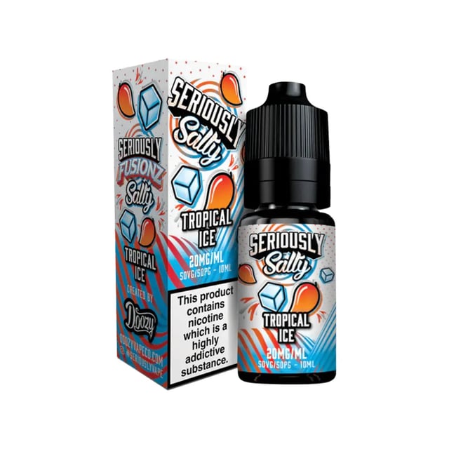 Doozy Seriously Fusionz Tropical Ice 10ml nic salt e-liquid bottle, 10mg and 20mg strengths