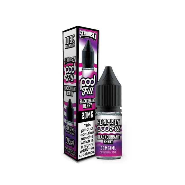 Doozy Seriously Pod Fill Blackcurrant Berry 10ml nic salt bottle, 5mg 10mg 20mg strengths, 50/50 VG/PG