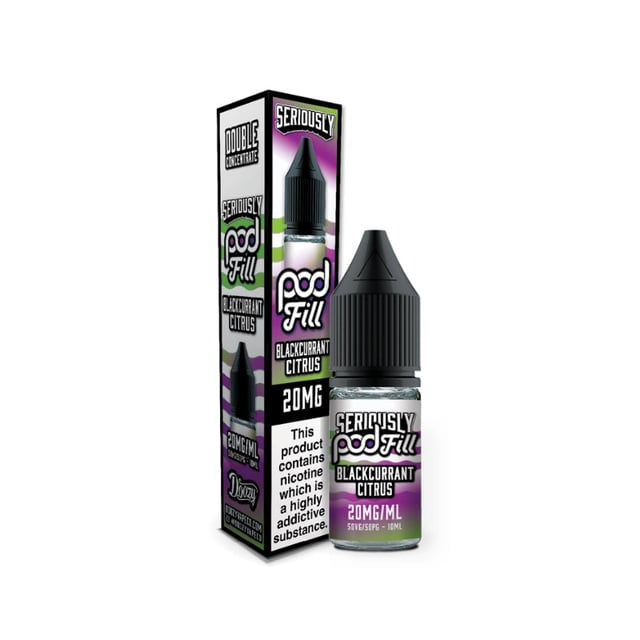 Doozy Seriously Pod Fill Blackcurrant Citrus nic salt 10ml bottle, 5mg 10mg 20mg strengths, 50/50 VG/PG