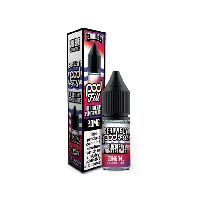 Doozy Seriously Pod Fill Blueberry Pomegranate 10ml nic salt bottle, 5mg 10mg 20mg strengths, 50/50 VG/PG