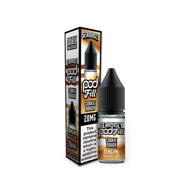 Doozy Seriously Pod Fill Cookie Dough 10ml nic salt e-liquid bottle, 5mg 10mg 20mg strengths