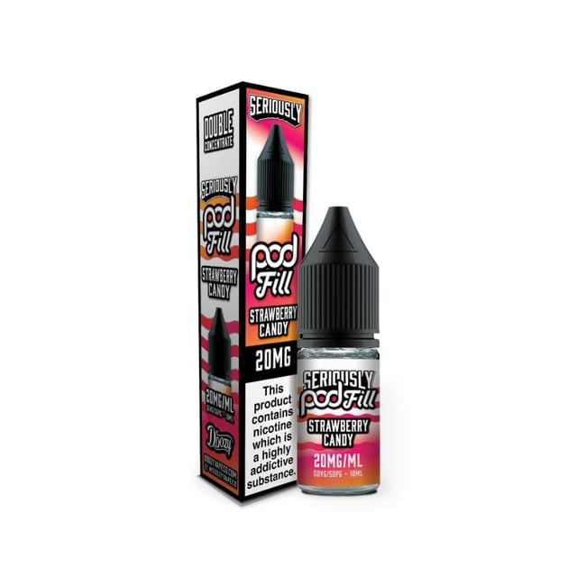 Doozy Seriously Pod Fill Strawberry Candy 10ml nic salt bottle, 5mg 10mg 20mg, 50/50 VG/PG