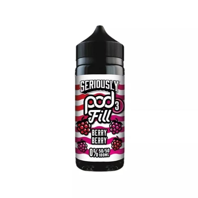 Doozy Seriously Pod Fill Berry Berry 100ml shortfill bottle, nicotine free e-liquid with room for nic shots