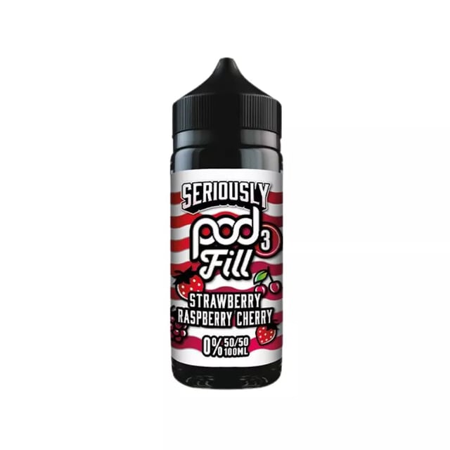 Doozy Seriously Pod Fill Strawberry Raspberry Cherry 100ml nicotine free shortfill e-liquid bottle