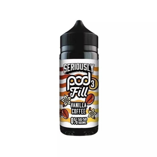 Doozy Seriously Pod Fill Vanilla Coffee 100ml nicotine free shortfill e-liquid bottle, 50/50 VG/PG
