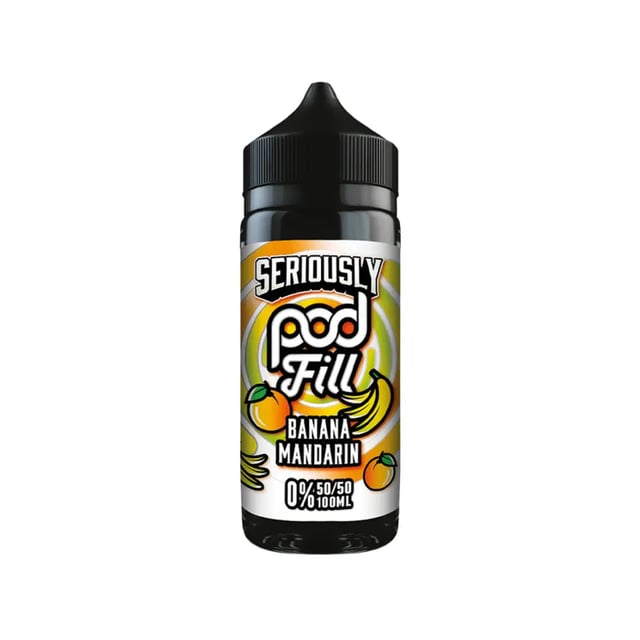 Doozy Seriously Pod Fill Banana Mandarin 100ml nicotine free shortfill e-liquid bottle
