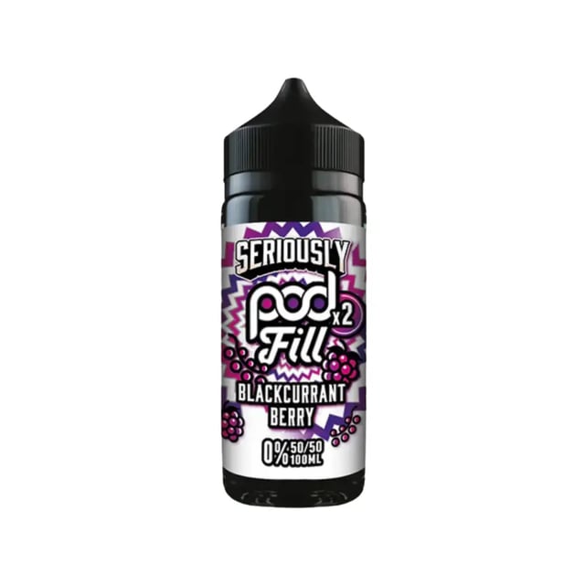 Doozy Seriously Pod Fill Blackcurrant Berry 100ml shortfill bottle, nicotine free e-liquid, 120ml bottle size