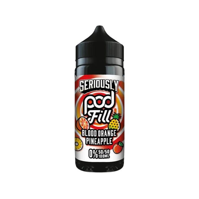 Doozy Seriously Pod Fill Blood Orange Pineapple 100ml nicotine free shortfill e-liquid bottle