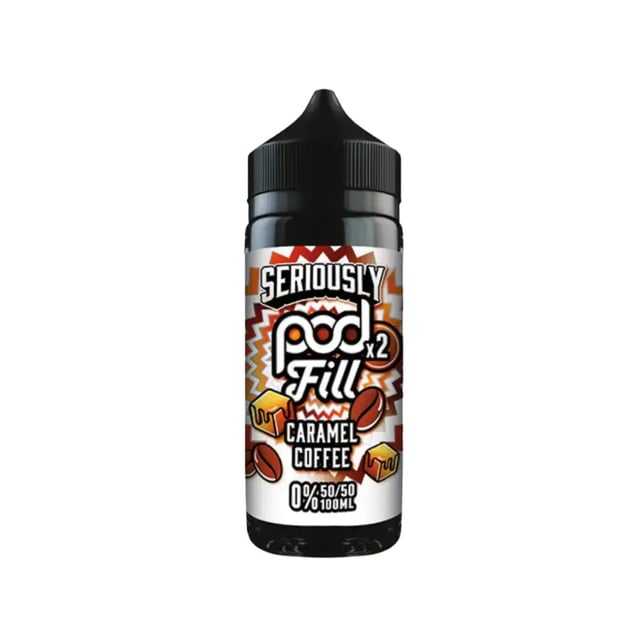 Doozy Seriously Pod Fill Caramel Coffee 100ml nicotine free shortfill e-liquid bottle, 50/50 VG/PG