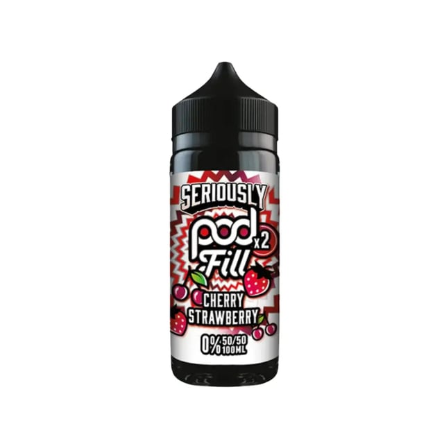 Doozy Seriously Pod Fill Cherry Strawberry 100ml shortfill bottle, nicotine free e-liquid ready for nic shots