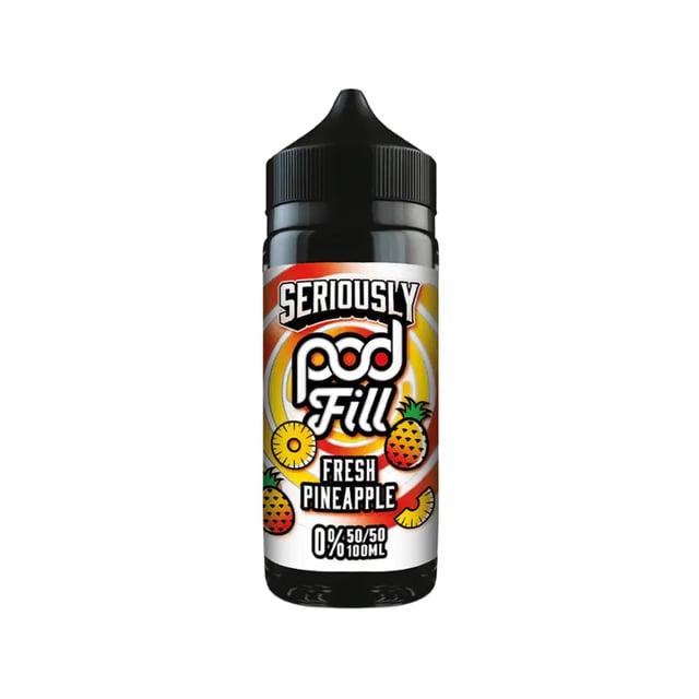 Doozy Seriously Pod Fill Fresh Pineapple 100ml shortfill bottle, nicotine free e-liquid