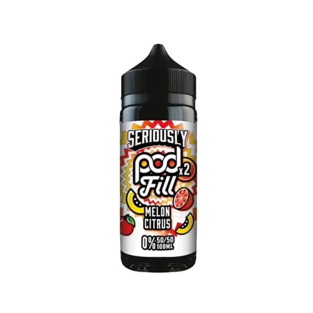 Doozy Seriously Pod Fill Melon Citrus 100ml shortfill bottle, nicotine free e-liquid in 120ml bottle