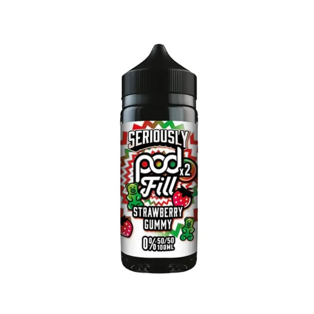 Doozy Seriously Pod Fill Strawberry Gummy 100ml shortfill bottle, nicotine free 0mg e-liquid