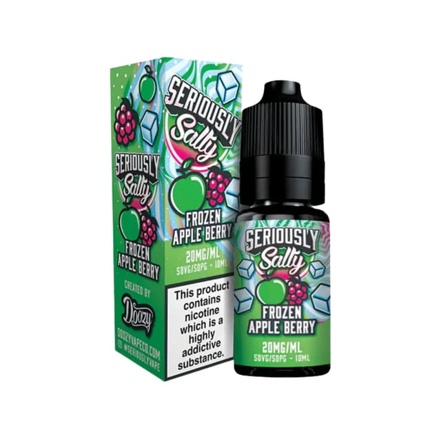 Doozy Seriously Salty Frozen Apple Berry 10ml nic salt e-liquid bottle in 10mg and 20mg strengths