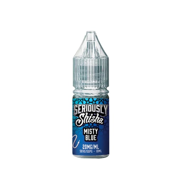 Doozy Seriously Shisha Misty Blue 10ml nic salt e-liquid bottle, 5mg 10mg 20mg strengths