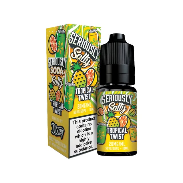 Doozy Seriously Soda Tropical Twist nic salt 10ml bottle, 50/50 VG/PG, 10mg and 20mg strengths