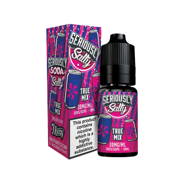 Doozy Seriously Soda True Mix nic salt e-liquid, 10ml bottle, available in 10mg and 20mg strengths