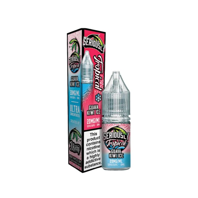Doozy Seriously Tropical Guava Kiwi Ice 10ml nic salt e-liquid bottle, 10mg and 20mg strengths
