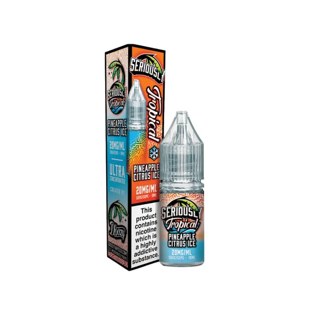 Doozy Seriously Tropical Pineapple Citrus Ice 10ml nic salt e-liquid bottle, 10mg and 20mg strengths