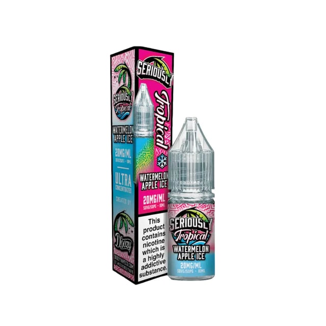 Doozy Seriously Tropical Watermelon Apple Ice 10ml nic salt e-liquid bottle, 10mg and 20mg strengths