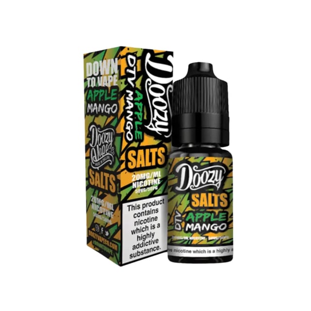 Doozy Vape Co Apple Mango 10ml nic salt e-liquid bottle, 10mg and 20mg strengths