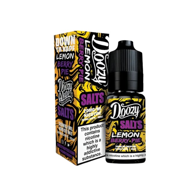 Doozy Vape Co Lemon Berry Pie 10ml nic salt e-liquid bottle, available in 10mg and 20mg strengths