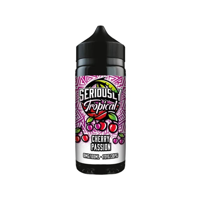 Doozy Seriously Tropical Cherry Passion 100ml shortfill bottle, nicotine free, in 120ml bottle for nic shots