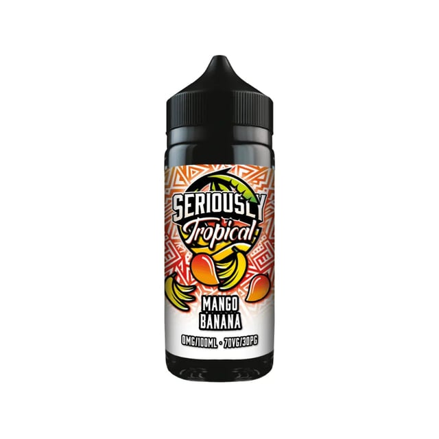 Doozy Seriously Tropical Mango Banana 100ml shortfill bottle, nicotine free e-liquid with room for nic shots