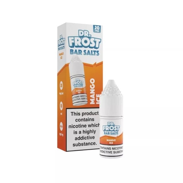 Dr Frost Bar Salts Mango Ice nic salt e-liquid, 10ml bottle, 10mg and 20mg strengths