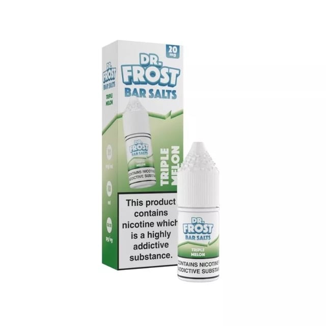 Dr Frost Bar Salts Triple Melon 10ml nic salt e-liquid bottle, 10mg and 20mg strengths