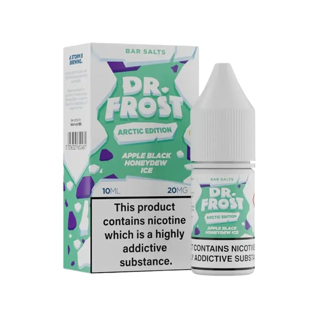 Dr Frost Arctic Apple Black Honeydew Ice 10ml nic salt e-liquid bottle, 10mg and 20mg strengths