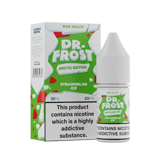 Dr Frost Arctic Strawmelon Ice 10ml nic salt e-liquid bottle, 10mg and 20mg strengths, for pod kits