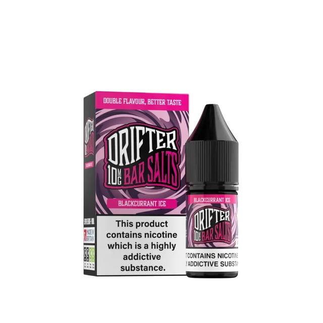 Drifter Bar Salts Blackcurrant Ice nic salt e-liquid 10ml bottle, 5mg, 10mg and 20mg strengths
