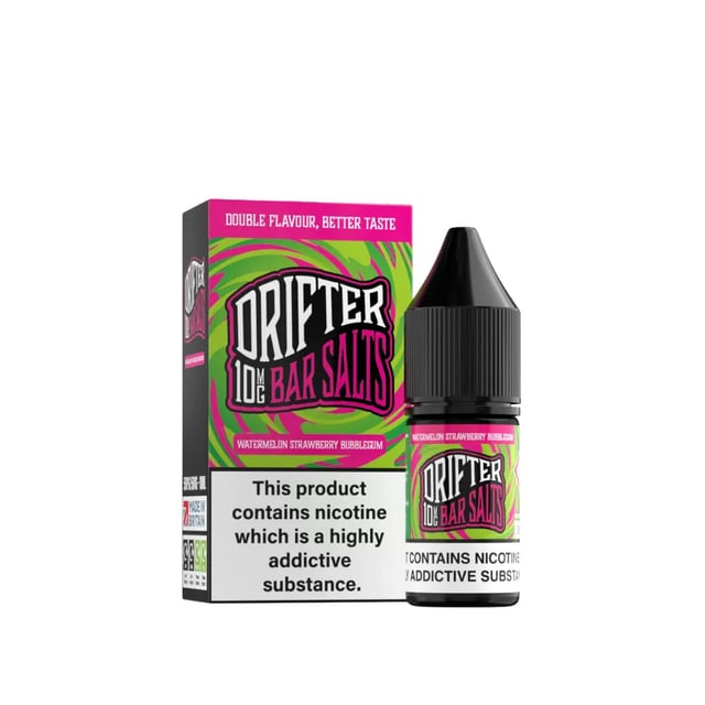 Drifter Bar Salts Watermelon Strawberry Bubblegum 10ml nic salt bottle, 5mg 10mg 20mg strengths