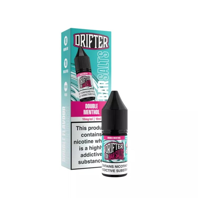 Drifter Bar Salts Double Menthol 10ml nic salt e-liquid bottle, 5mg 10mg 20mg strengths