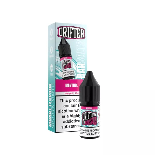 Drifter Bar Salts Menthol 10ml nic salt e-liquid bottle, available in 5mg, 10mg and 20mg strengths