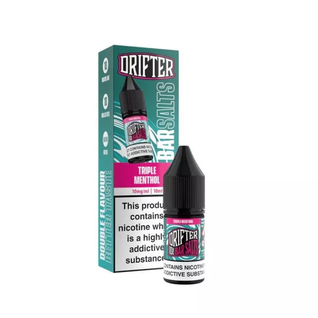 Drifter Bar Salts Triple Menthol 10ml nic salt e-liquid bottle, 5mg 10mg 20mg strengths