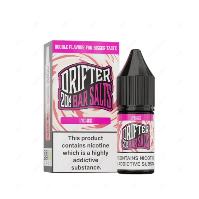 Drifter Bar Salts Lychee nic salt e-liquid, 10ml bottle, 10mg and 20mg strengths, 50/50 VG/PG