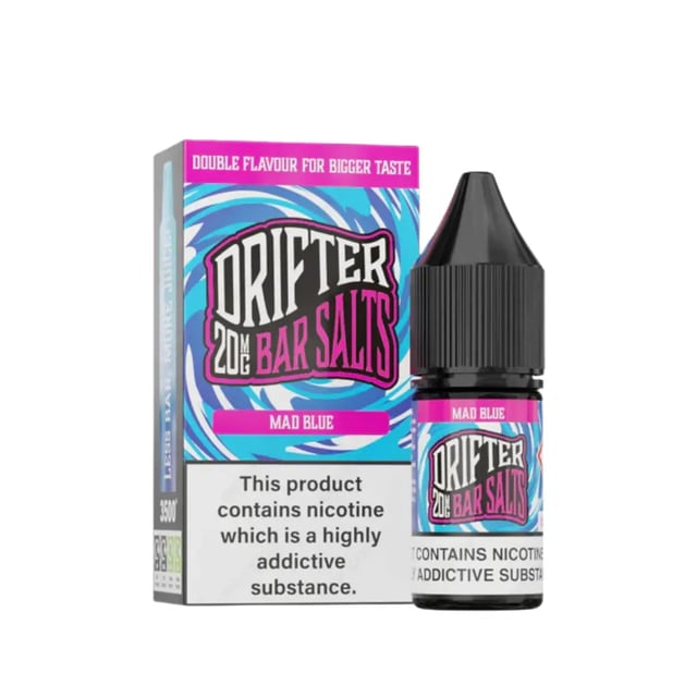 Drifter Bar Salts Mad Blue blue raspberry nic salt e-liquid 10ml bottle, 5mg 10mg 20mg strengths