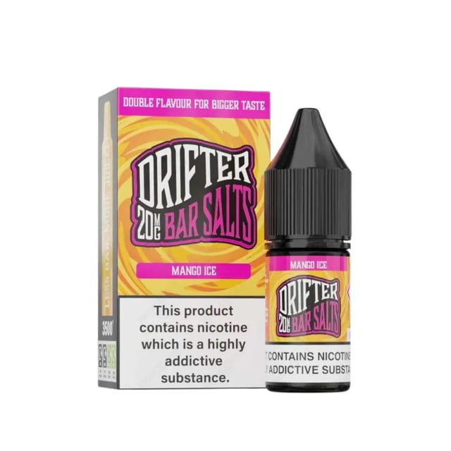 Drifter Bar Salts Mango Ice nic salt e-liquid, 10ml bottle, 5mg 10mg 20mg strengths