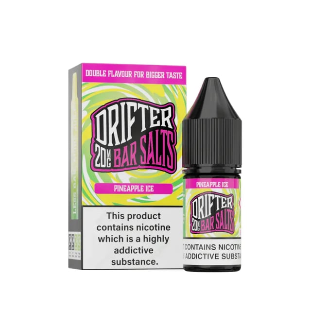 Drifter Bar Salts Pineapple Ice nic salt e-liquid, 10ml bottle, 10mg and 20mg strengths