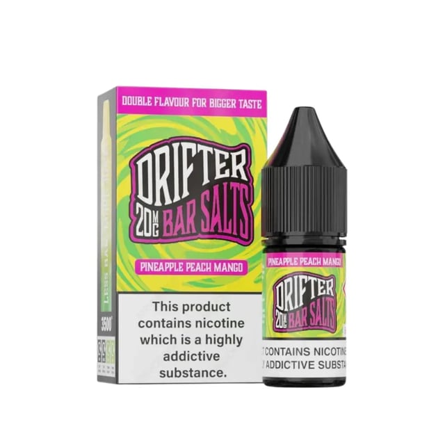 Drifter Bar Salts Pineapple Peach Mango nic salt e-liquid, 10ml bottle, 5mg 10mg 20mg strengths
