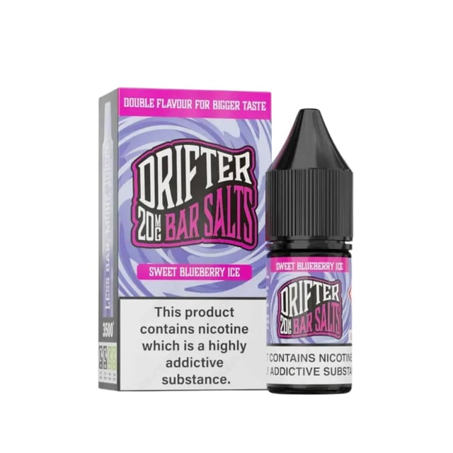 Drifter Bar Salts Sweet Blueberry Ice nic salt e-liquid, 10ml bottle, 5mg 10mg 20mg strengths