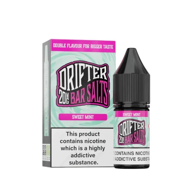 Drifter Bar Salts Sweet Mint 10ml nic salt e-liquid bottle, 10mg and 20mg strengths