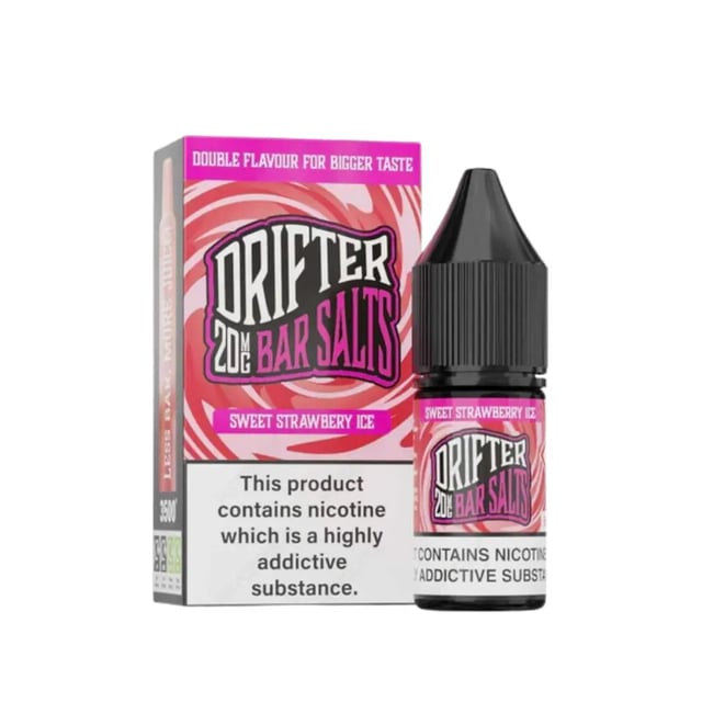 Drifter Bar Salts Sweet Strawberry Ice nic salt e-liquid, 10ml bottle, 5mg 10mg 20mg strengths