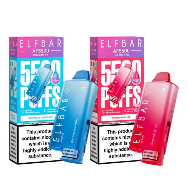 Elf Bar AF5500 prefilled pod kit vape device with mouthpiece and USB-C charging port