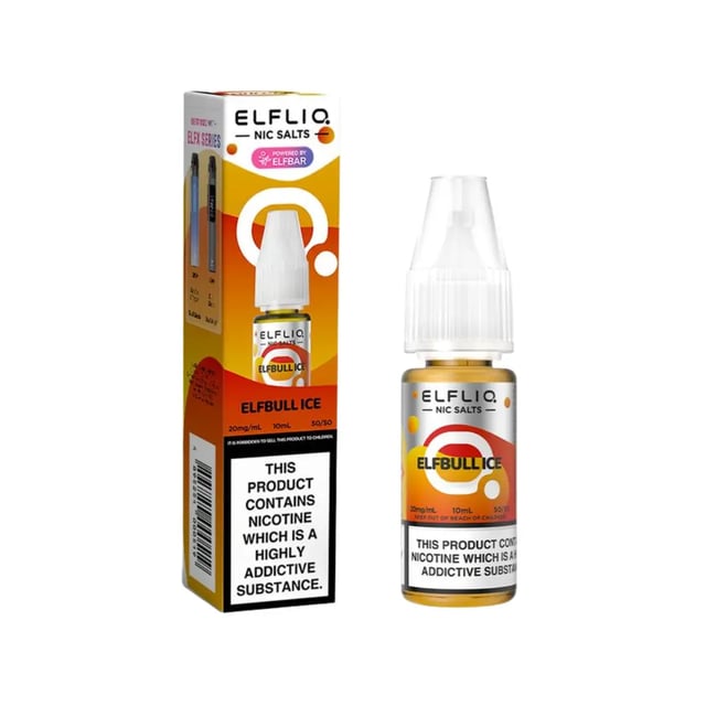 Elfliq Elfbull Ice nic salt e-liquid 10ml bottle, available in 5mg, 10mg and 20mg strengths