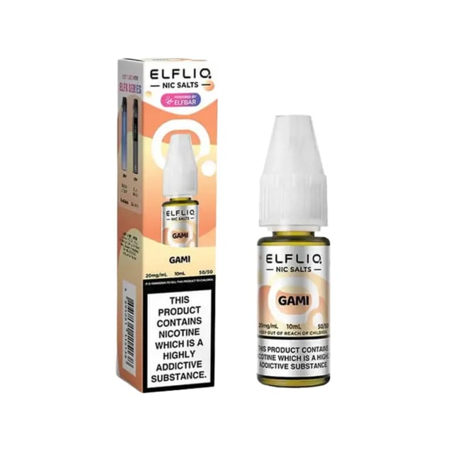 Elfliq Gami nic salt e-liquid 10ml bottle, mixed fruit gummy candy flavour, 5mg 10mg 20mg strengths