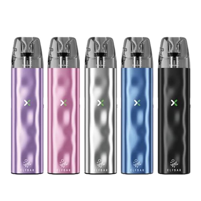 Elf Bar ELFX Mini refillable pod vape kit, textured metallic finish, one of eight available colours